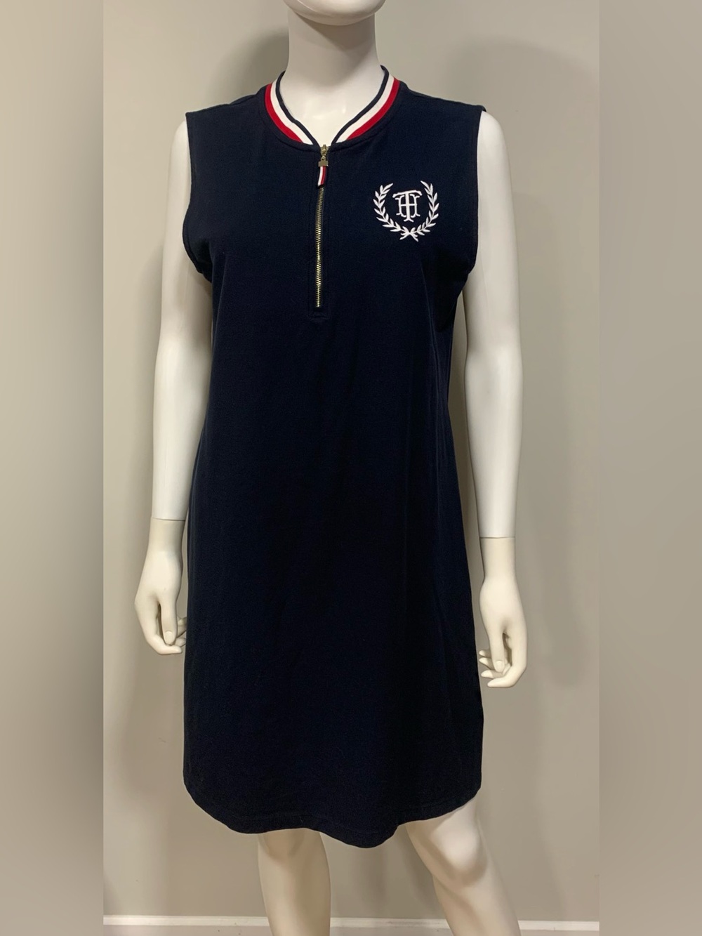 Tommy Hilfiger 1/4 Zip Stretch Cotton Mock Polo Preppy Tennis Golf Dress